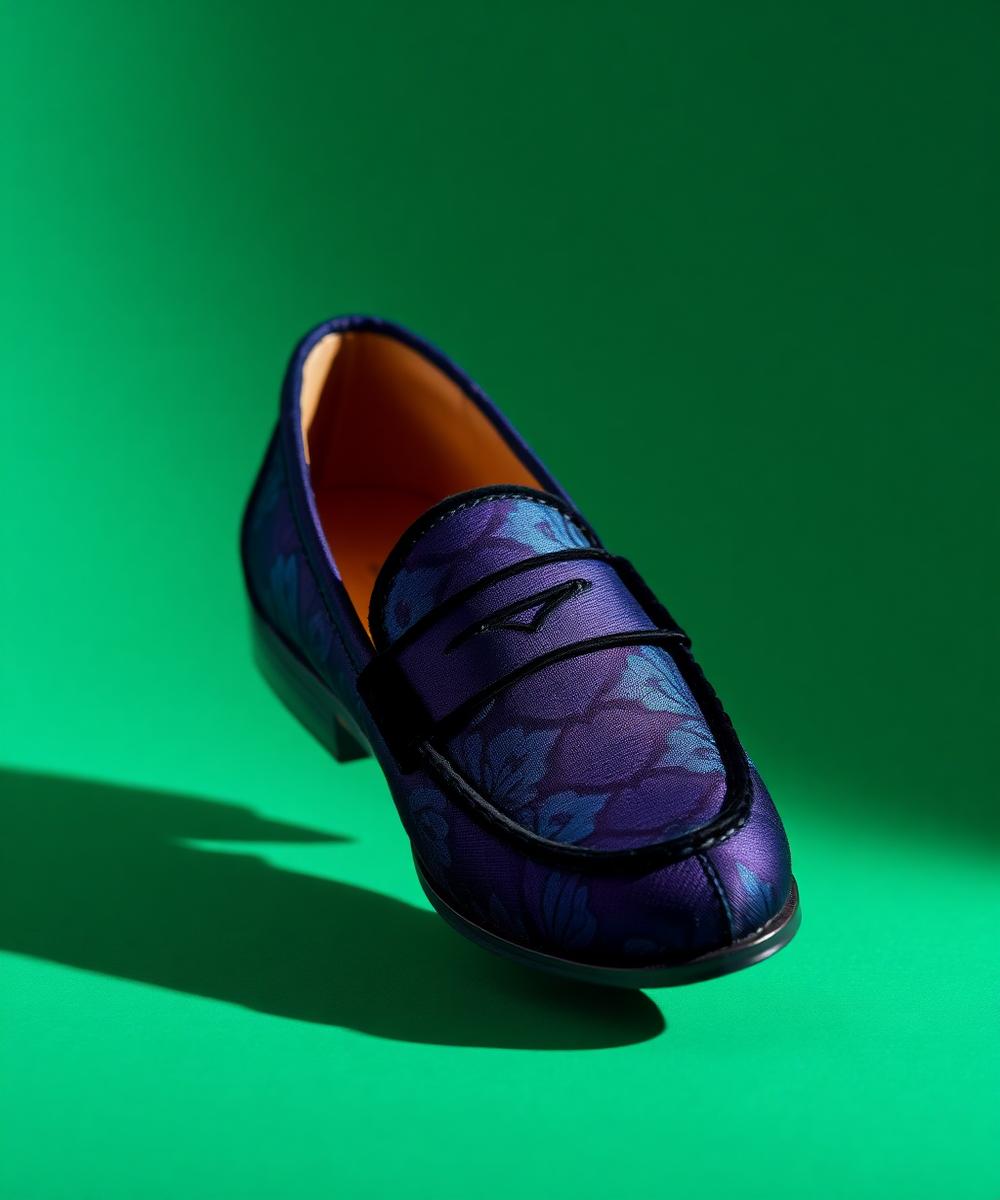Nº5 Jardín penny loafer in floral jacquard